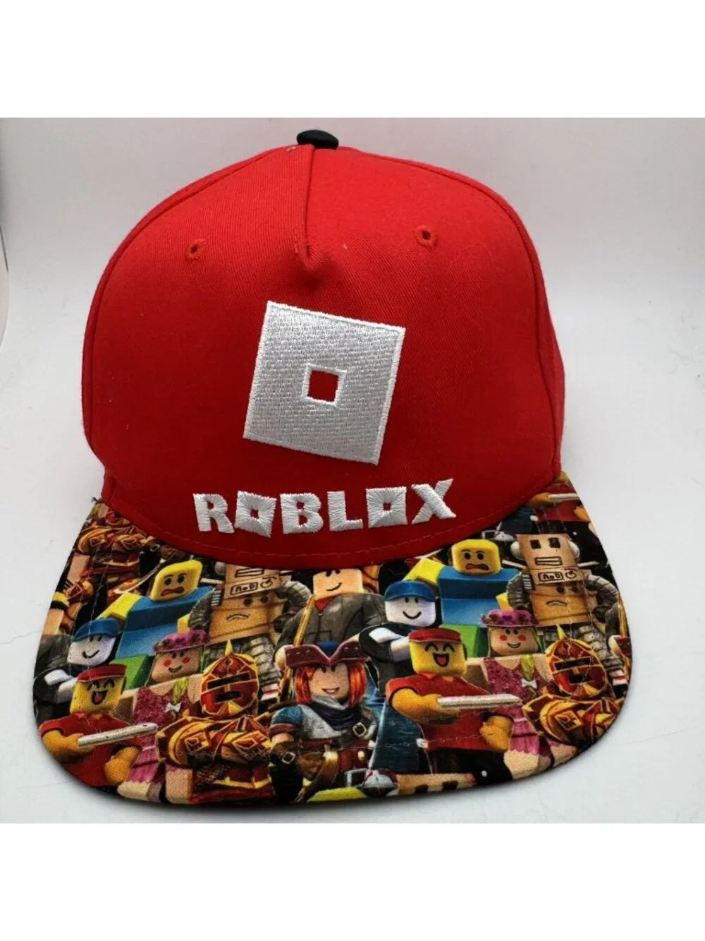 Roblox Red Snapback Hat Youth Adjustable Flat Bill Gamer Cap